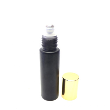 in stock matte black 10ml roll on glass bottle with roller ball for perfume deodorant